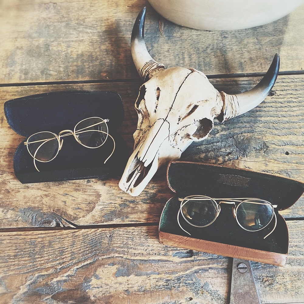 2: Antique Bausch & Lomb Gold Wire Eyeglasses - 2 Pair Set - 12K GF with Cases